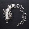 Tiara floricele,perle si pieptan lungime 40 cm,