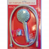 Cumpara ieftin Set Para de Dus si Furtun Sanobi, 3 Functii, 95 mm Diametru, 1.5 m, Para si Furtun de Dus, Para si Furtun pentru Dus, Furtun si Para de Dus, Para pent