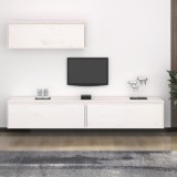 VidaXL Set dulap TV, 3 buc., alb, lemn masiv de pin