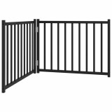 Cumpara ieftin Poarta pentru caini pliabila 2 panouri negru, 160 cm, lemn brad