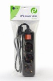 PRELUNGITOR GEMBIRD, Schuko x 3, conectare prin IEC C14 (T), cablu 0.6 m, 10 A, protectie copii, negru, &quot;EG-PSU3-01&quot; (timbru verde 0.18 lei)