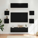 vidaXL Set comodă TV 8 pcs 120 x 30 x 30 cm Stejar Negru 3438613