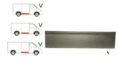 Panou reparatie usa Mercedes 207-410, 1977-1995 model scurt/mediu/lung, partea dreapta, inaltime 330 mm; parte inferioara, usa culisanta, cu o nervur foto