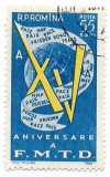 Romania(184)-A 15 aniversare Federatiei Mondiale Tineretului Democrat,1960-oblit