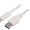 Cablu USB 3.0 A la C Aurit 0,5m Alb