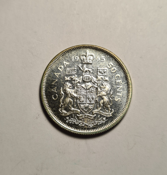 Canada 50 Cents Centi 1965 Unc