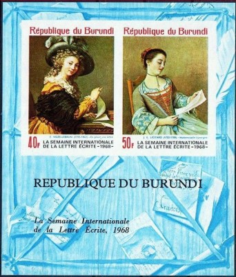 Burundi 1968 - picturi, arta, colita ndt neuzata foto