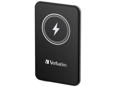 Power Bank Verbatim 5.000mAh Charge&amp;#039;n&amp;#039;Go BlackMagnetic Wireless foto