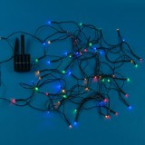 Instalație Lumini Solare, LED, 60 Becuri, Multicolor, Cablu Verde, 10.3m, Oem