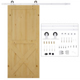 HOMCOM Kit de Feronerie de 6&#039; Rustic pentru Interior pentru Montaj Usa Glisanta de Hambar, Alb