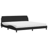 Cumpara ieftin Pat cu saltea, Dover, negru, 200x200 cm, catifea