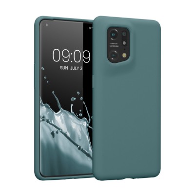 Husa Kwmobile pentru OPPO Find X5, Silicon, Verde, 57629.207 foto