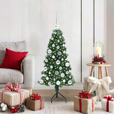 vidaXL Pom de Crăciun Artificial pentru Colț Verde 120 cm PVC și Metal 3397246 foto