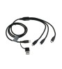 Cablu de incarcare OTB 3in1 + adaptor USB - compatibil cu iPhone / Micro-USB / USB-C - 1.0m - negru