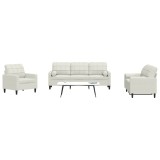 vidaXL Set de canapele cu perne/rulouri, 3 piese, crem, catifea 3278379