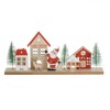 Decorațiune de Crăciun, Model Casă cu Moș Crăciun, Lemn, Multicolor, 30x13 cm, Oem