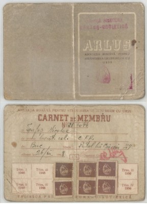 Romania, ARLUS, Carnet de membru, Bucuresti, 1948 foto