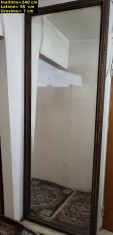 Oglinda cristal 240 X 90 Cm, fazetata,rama stejar masiv de 7 cm, unicat, an 1930 foto