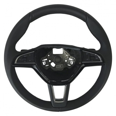 NEW OEM DSG STEERING WHEEL BLACK LEATHER MULTIFUNCTION SKODA SUPERB FABIA III OCTAVIA III KODIAQ 3V0419091S foto