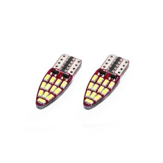 Set becuri auto cu LED CANBUS T10e W5W 24 SMD Alb 12V AM01285.