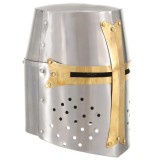 Cumpara ieftin Coif de cavaler medieval antichizat joc rol, argintiu, otel