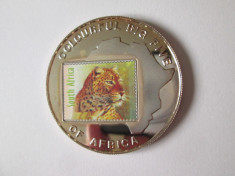 Rara! Uganda 1000 Shillings Colourful Big Five of Africa(Africa Sud) 2001 Proof foto