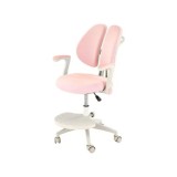 Scaun birou ergonomic pentru copii HM Panco, ajustabil pe inaltime si adancime, mesh, suport pentru picioare, roz