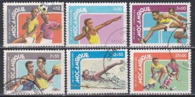 Mozambic 1978 - Ziua Timbrului - Sport, Stampilat foto