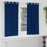 vidaXL Perdele cu perdele 2 pcs Albastru &icirc;nchis 175 x 140 cm Poliester