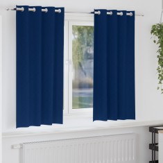 vidaXL Perdele cu perdele 2 pcs Albastru &icirc;nchis 175 x 140 cm Poliester