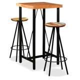 Cumpara ieftin Set de bar, 3 piese, lemn masiv de acacia si lemn reciclat