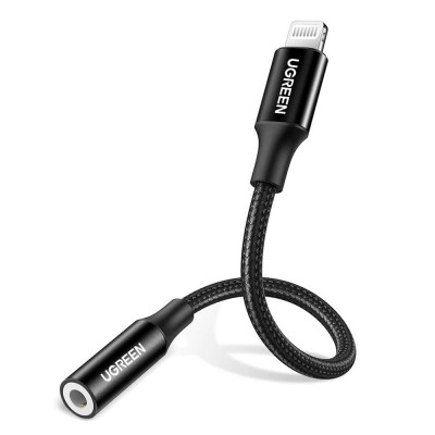 Adaptor Audio Lightning la Jack 10cm - Ugreen (30756) - Black foto