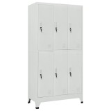 Cumpara ieftin Dulap vestiar cu 6 compartimente, otel, 90 x 45 x 180 cm, gri