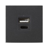 Priză USB A+C 5V 2,4A 2M Moda Voice ELBI - &Icirc;ncărcător modular modern pentru casă și birou, disponibil &icirc;n 4 finisaje elegante pentru orice decor.