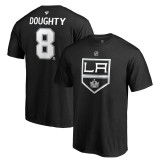 Los Angeles Kings tricou de bărbați black #8 Drew Doughty Stack Logo Name &amp;amp; Number - L, Fanatics Branded
