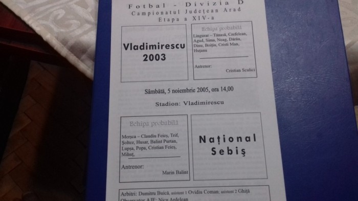 program Vladimirescu 2003 - National Sebis