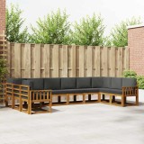 vidaXL Set de canapea cu pernă 10 pcs Natural și Antracit 3367050