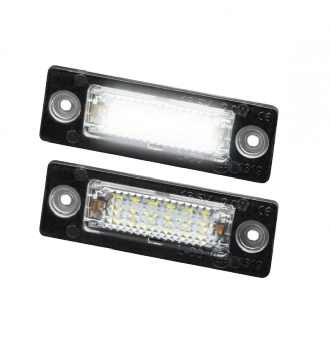 Set 2 lampi numar AutoREY&reg;, cu LED Compatibil cu VW Touran, Caddy, Golf 5 Plus, Passat B5.5 Variant/Break Transporter, Touran, Jetta, Skoda MK1,Canbus