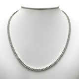 Colier Tennis Unisex Iced Out Inox 50cm THO - Colier Argintiu Stralucitor Elegant Bijuterie Fashion