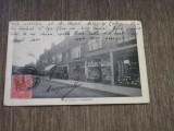 Carte Poștală Vintage Anglia - High Street Camberley cu Royal Military College, Ștampilă 1907