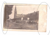 Foto tip CP, procesiune religioasa Deta, interbelica, cu stampila de atelier, Alb-Negru, Romania 1900 - 1950, Sarbatori