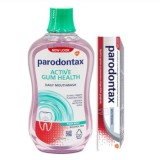 Pachet Apa de gura fara alcool Daily Gum Care Fresh Mint 500ml + Pasta de dinti Whitening 75ml, Parodontax