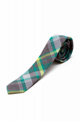 Cravata gri in carouri foto