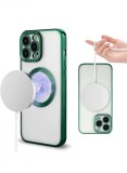 Huse silicon cu incarcare wireless compatibila cu Iphone 14 Pro Verde, Carcasa