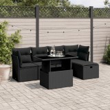 Cumpara ieftin Gossi set mobilier de gradina cu perne, 6 piese, negru, poliratan