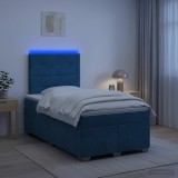 Cumpara ieftin Pat boxspring cu saltea albastru 120 x 190 cm Catifea