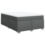 Cumpara ieftin Pat box spring cu saltea, gri inchis, 140x200 cm, textil