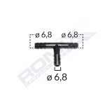 Conector Teu Furtun Conducte Universal 6.8Mm - Negru Set 5 Buc 139389 C60658-RMX