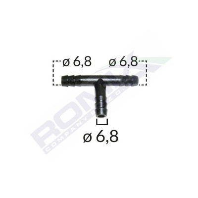 Conector Teu Furtun Conducte Universal 6.8Mm - Negru Set 5 Buc 139389 C60658-RMX foto