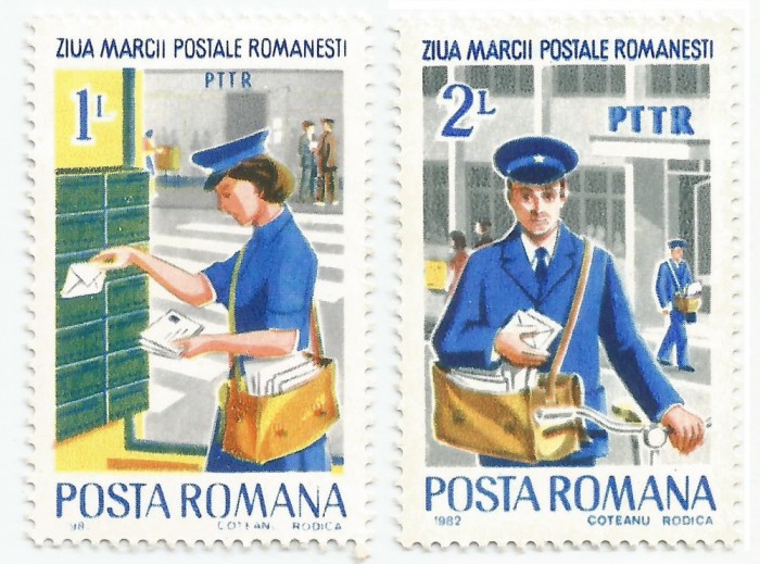 *Rom&acirc;nia, LP 1065/1982, Ziua mărcii poştale rom&acirc;neşti, abklatsch, eroare, MNH